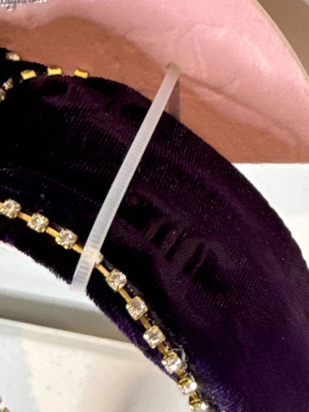 Juicy Couture Purple Velvet Rhinestone Knotted Headband New